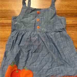 Gymboree Blue Denim Dress with Pumpkin Details